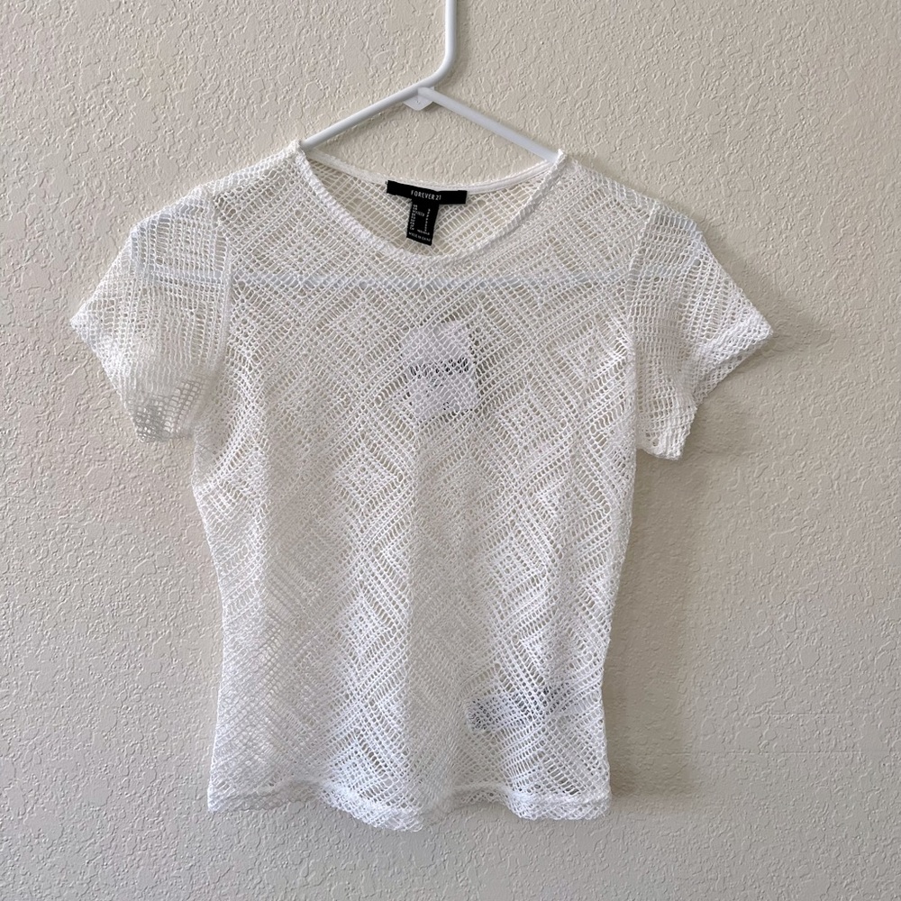 White net Crop top